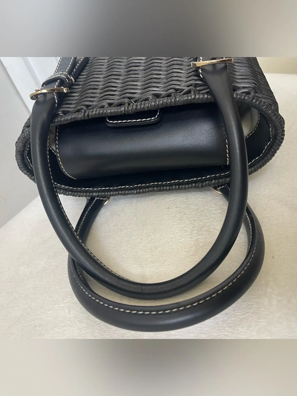 Salvatore Ferragamo vintage Gancini Rattan handbag